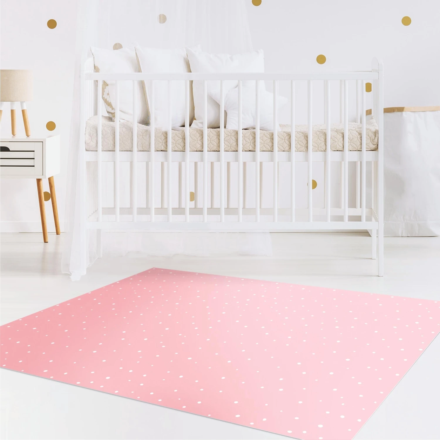 Bilderwelten Gezeichnete Punkte auf Pastellrosa - 160 x 240 cm - Durchmesser: 240 cm 3 Bilderwelten Gezeichnete Punkte auf Pastellrosa - 160 x 240 cm - Durchmesser: 240 cm – Bild 3