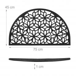 Relaxdays Gummi Fußmatte mit Blumenmuster -Teppiche populaire boutique 0295c723c03f421f9d4fd11c6c81b36e