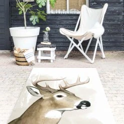 Bilderwelten Waldfreunde - Hirsch - 105 x 140 cm - Durchmesser: 140 cm -Teppiche populaire boutique 0536ce96c38e4bc8acb226c54fd02d11