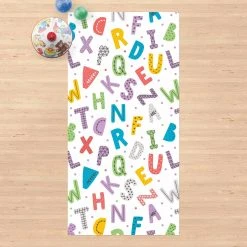 Bilderwelten Alphabet mit Herzen und Punkten in Bunt - 40 x 80 cm - Durchmesser: 80 cm -Teppiche populaire boutique 0b843a8a863f41649bc0ab66667dad94