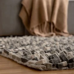 Top Square Filzteppich Galena - Filz - Grau / Weiß -Teppiche populaire boutique 1000118873 200929 17323600008 MOOD DETAILS P000000001000118873 mood