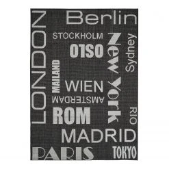 Andiamo In-/Outdoor Teppich New Orleans - Kunstfaser - Anthrazit / Beige