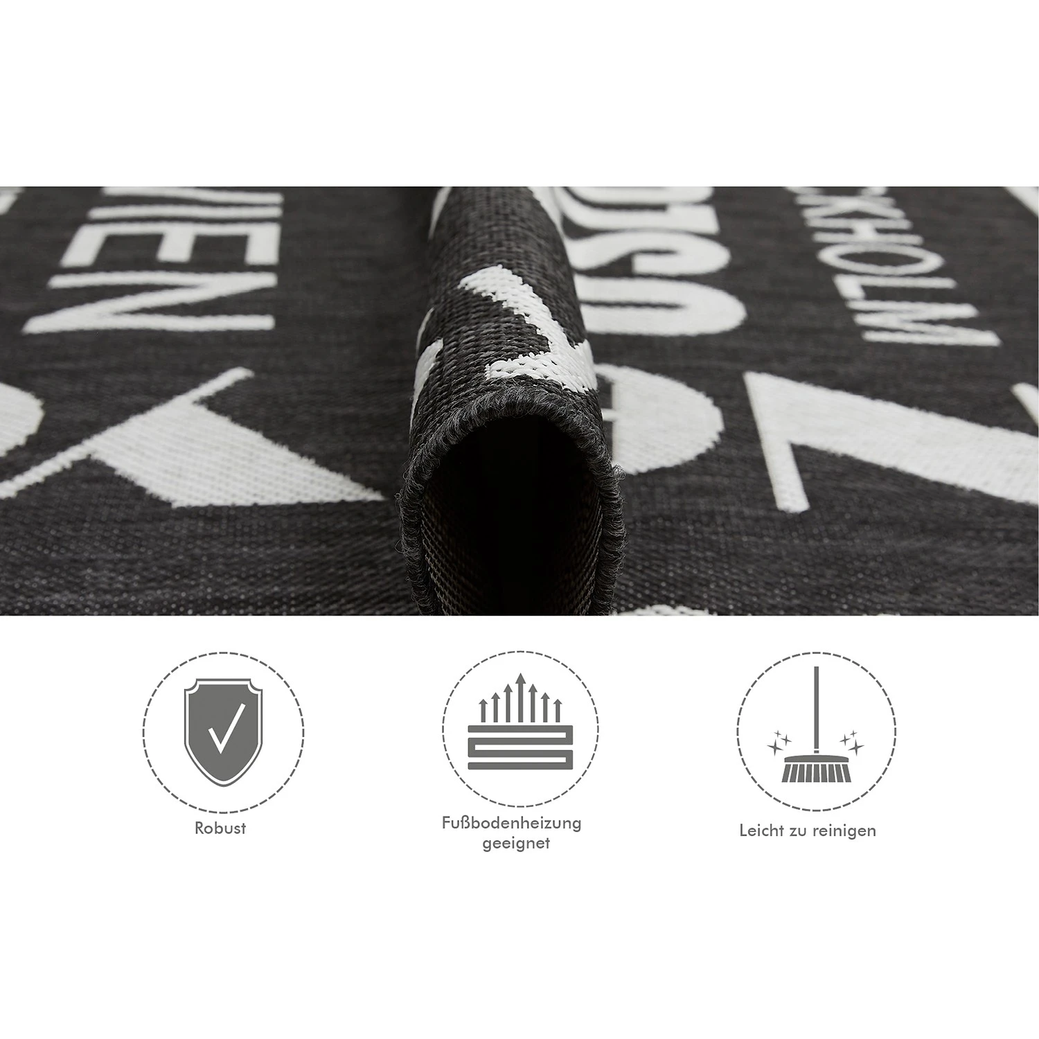 Andiamo In-/Outdoor Teppich New Orleans - Kunstfaser - Anthrazit / Beige 11 Andiamo In-/Outdoor Teppich New Orleans - Kunstfaser - Anthrazit / Beige – Bild 11