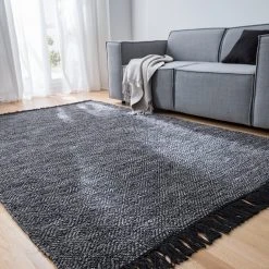 Top Square Teppich Booragoon - Baumwolle / Schwarz / Grau - 160 x 230 cm 12 Top Square Teppich Booragoon - Baumwolle / Schwarz / Grau - 160 x 230 cm -Teppiche populaire boutique 1000143716 210127 16480700006 DETAILS P000000001000143716