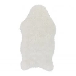 Top Square Kunstfellteppich Mia I - Kunstfaser - Weiß