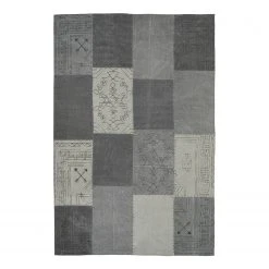Kayoom Kurzflorteppich Lyrical - Textil - Hellgrau / Dunkelgrau - 120 x 170 cm