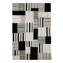 Kayoom Kurzflorteppich Radical III - Textil - Hellgrau / Anthrazit - 120 x 170 cm