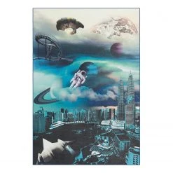 Arte Espina Kurzflorteppich Flash Kosmos - Kunstfaser - Blaugrün - 160 x 230 cm