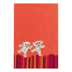 Arte Espina Kinderteppich Joy Teddy - Kunstfaser - Orangerot / Beige