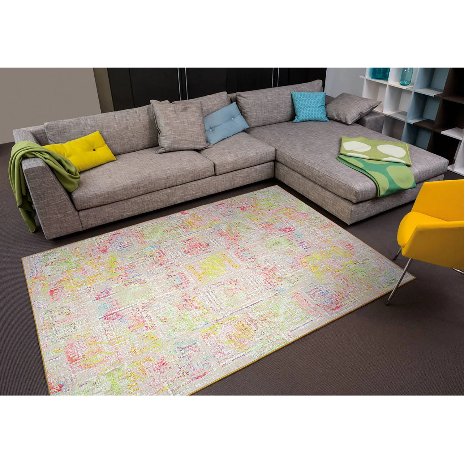 Arte Espina Kurzflorteppich Atelier II - Kunstfaser - Creme / Mehrfarbig - 130 x 190 cm 2 Arte Espina Kurzflorteppich Atelier II - Kunstfaser - Creme / Mehrfarbig - 130 x 190 cm – Bild 2