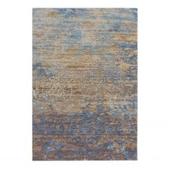 Arte Espina Kurzflorteppich Blaze II - Mischgewebe - Blau / Beige - 75 x 150 cm