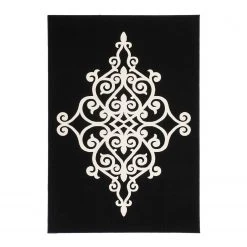 Kayoom Kurzflorteppich Manolya 2099 - Webstoff - Schwarz - 80 x 150 cm