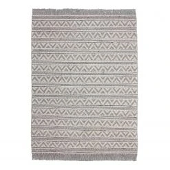 Kayoom Kurzflorteppich Natura 410 - Webstoff - Natural / Silber - 120 x 170 cm