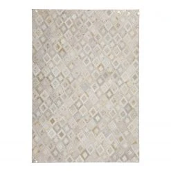 Kayoom Fellteppich Spark 110 - Echtleder - Gold - 150 x 80 cm