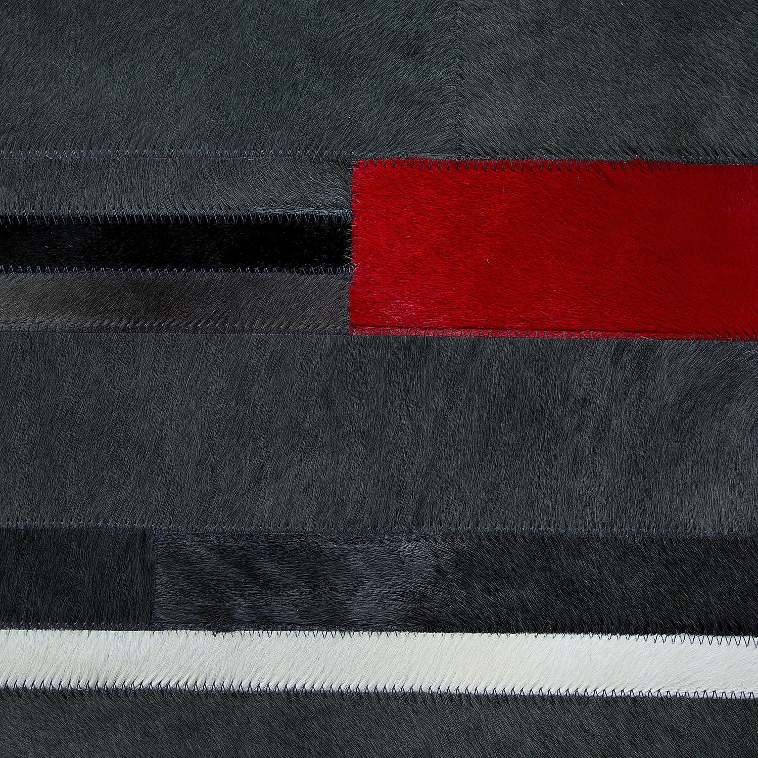 Top Square Fellteppich ST Line - Echtleder - Dunkelgrau / Rot - 160 x 230 cm 4 Top Square Fellteppich ST Line - Echtleder - Dunkelgrau / Rot - 160 x 230 cm – Bild 4