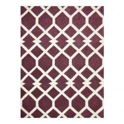 Top Square Kurzflorteppich Limoges II - Wolle - Weinrot - 160 x 230 cm