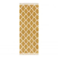 Mint Rugs LĂ€ufer Pearl - Kunstfaser - Honig / WeiĂ - 80 x 200 cm