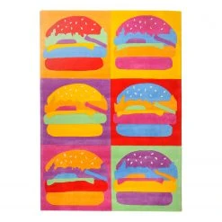 THEKO die markenteppiche Kurzflorteppich Menorca Burger - Webstoff - Mehrfarbig - 160 x 230 cm