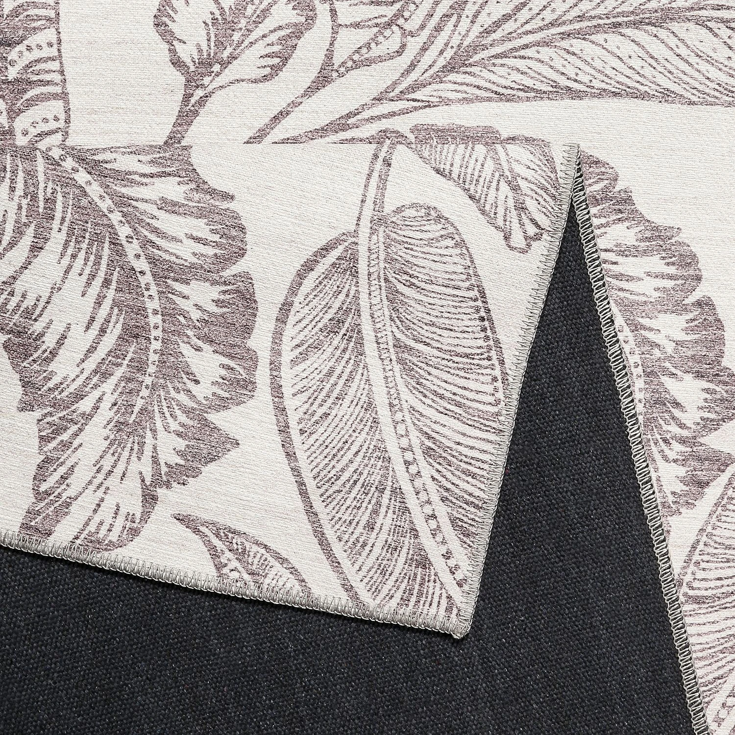 Accessorize Kurzflorteppich Mozambique Palm - Webstoff - Aubergine / Weiß - 130 x 190 cm 3 Accessorize Kurzflorteppich Mozambique Palm - Webstoff - Aubergine / Weiß - 130 x 190 cm – Bild 3