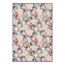 ELLE DECORATION Kurzflorteppich Ailette - Viskose - Grau / Creme - 160 x 230 cm