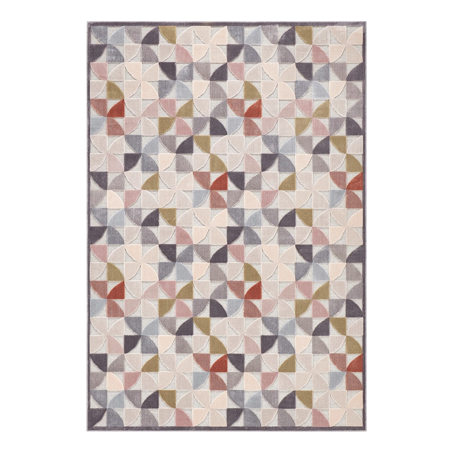 ELLE DECORATION Kurzflorteppich Ailette - Viskose - Grau / Creme - 160 x 230 cm 1 ELLE DECORATION Kurzflorteppich Ailette - Viskose - Grau / Creme - 160 x 230 cm