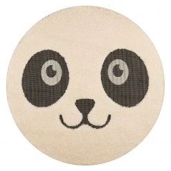 Zala Living Kinderteppich Panda Pete - Kunstfaser - Creme / Schwarz