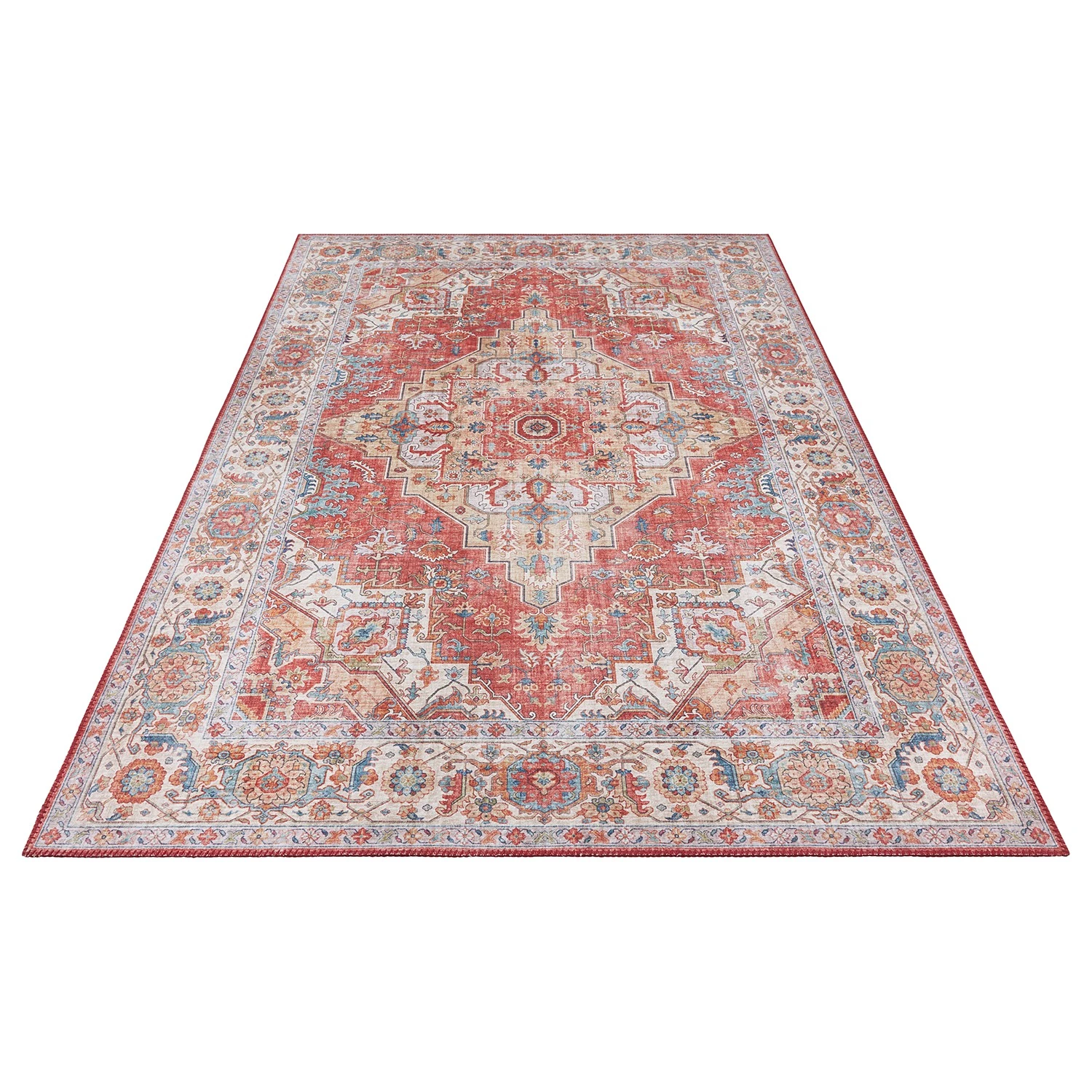 Nouristan Kurzflorteppich Sylla - Webstoff - Rot - 200 x 290 cm 3 Nouristan Kurzflorteppich Sylla - Webstoff - Rot - 200 x 290 cm – Bild 3