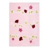 Happy Rugs Kinderteppich Blumenwiese - Kunstfaser - Rosa - 160 x 230 cm
