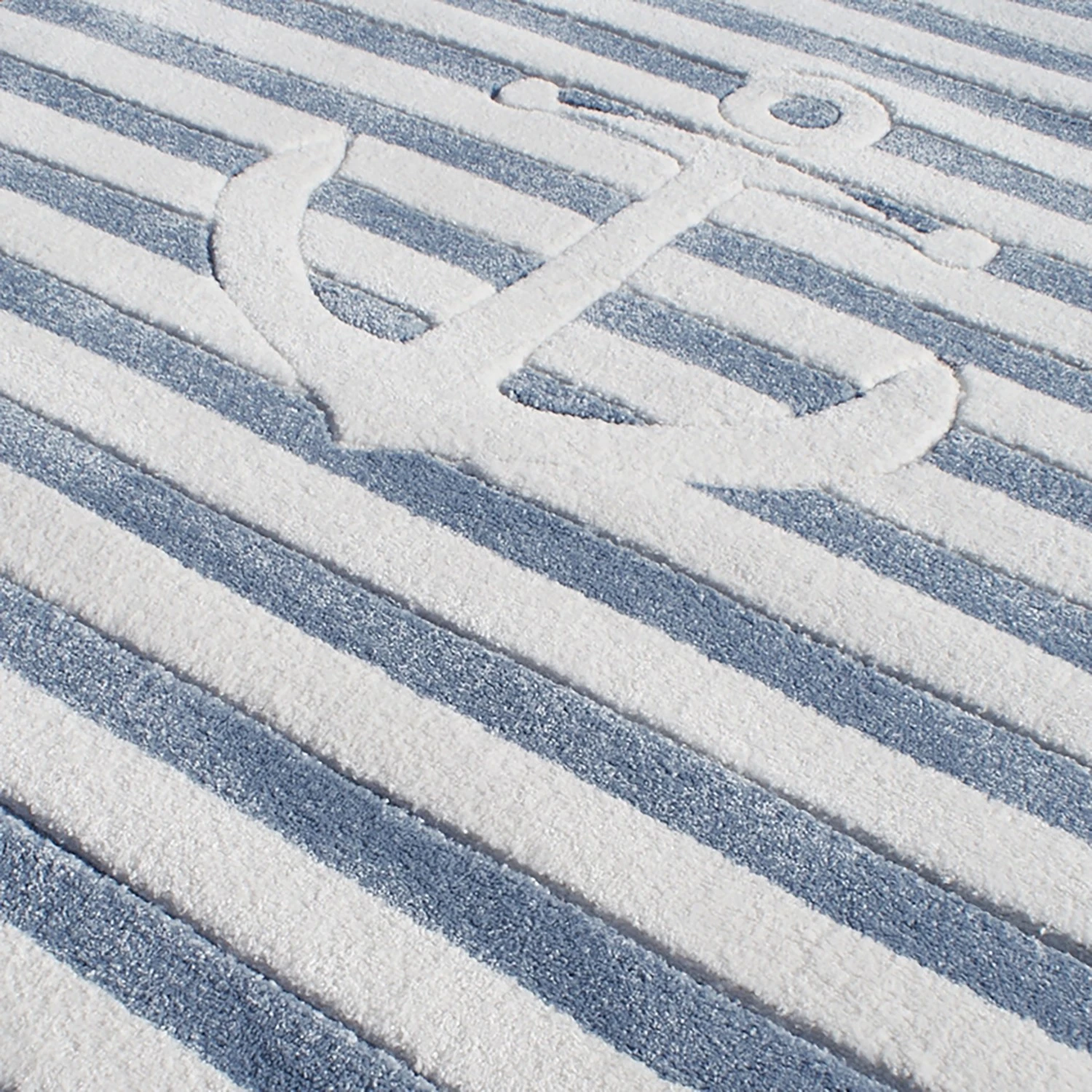 Happy Rugs Kinderteppich Auf Hoher See 2 Rund - Kunstfaser - Weiß / Blau 2 Happy Rugs Kinderteppich Auf Hoher See 2 Rund - Kunstfaser - Weiß / Blau – Bild 2