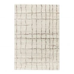 Astra Hochflorteppich Savona II - Webstoff - Creme / Taupe - 80 x 150 cm