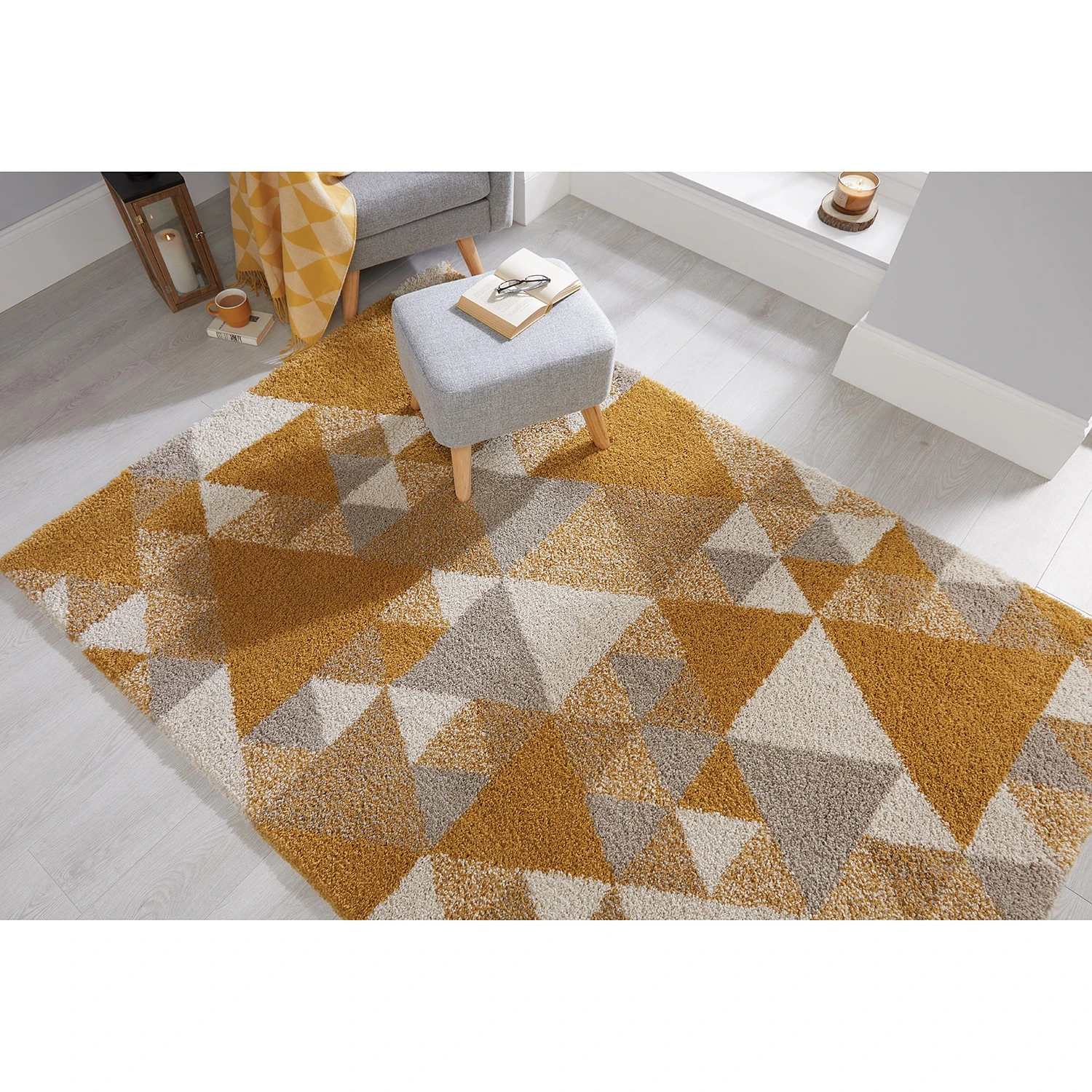 Flair Rugs Hochflorteppich Nuru - Polypropylene - Taupe / Gold - 120 x 170 cm 2 Flair Rugs Hochflorteppich Nuru - Polypropylene - Taupe / Gold - 120 x 170 cm – Bild 2