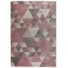 Flair Rugs Hochflorteppich Nuru - Polypropylene - Grau / Rosa - 120 x 170 cm