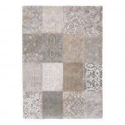 Louis De Poortere Kurzflorteppich Multi Ghent Beige - Baumwolle / Wolle - 140 x 200 cm