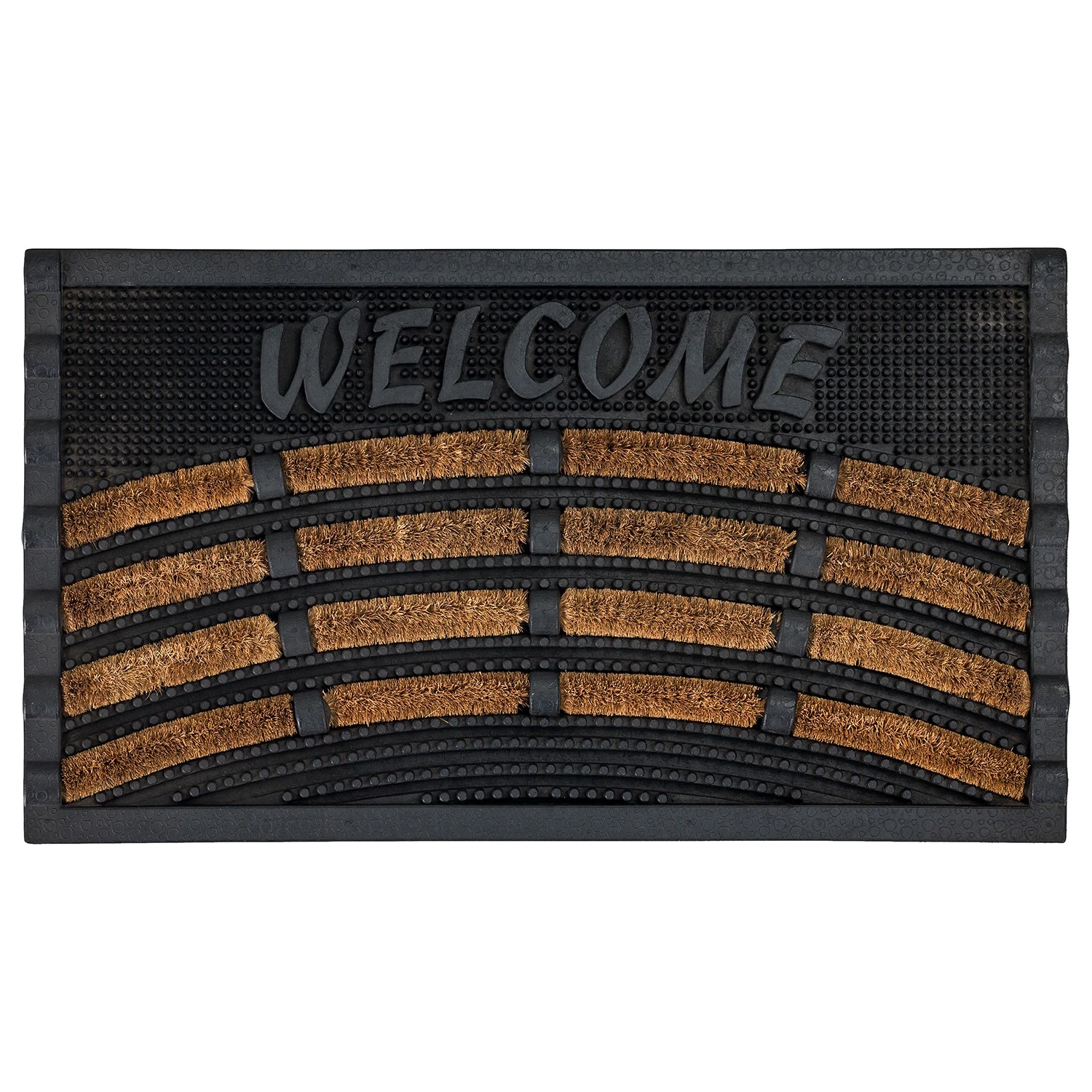 Astra Fußmatte Rimini Welcome - Gummi / Kokos - Natur 1 Astra Fußmatte Rimini Welcome - Gummi / Kokos - Natur