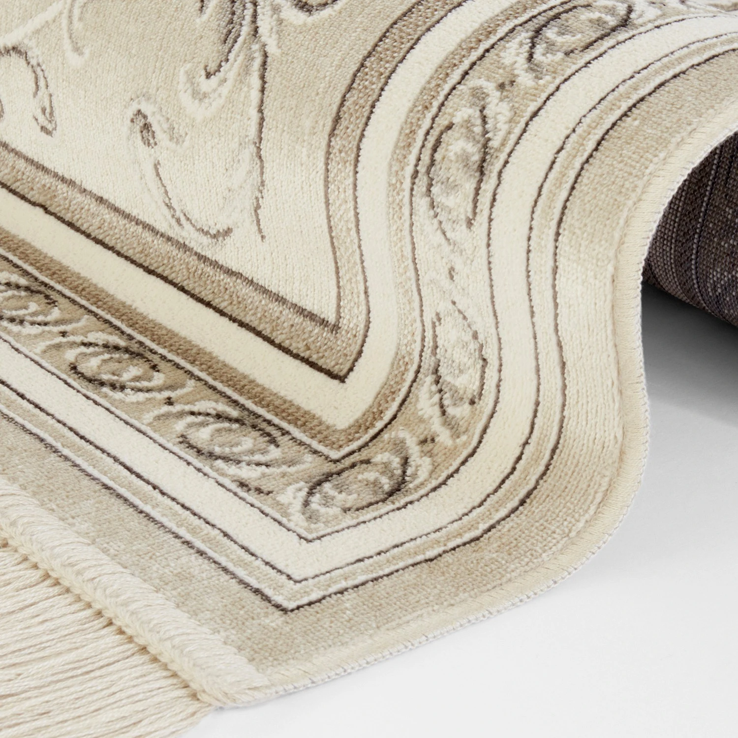 Nouristan Kurzflorteppich Antik Flowers - Viskose / Baumwolle - Hellbeige - 160 x 230 cm 3 Nouristan Kurzflorteppich Antik Flowers - Viskose / Baumwolle - Hellbeige - 160 x 230 cm – Bild 3