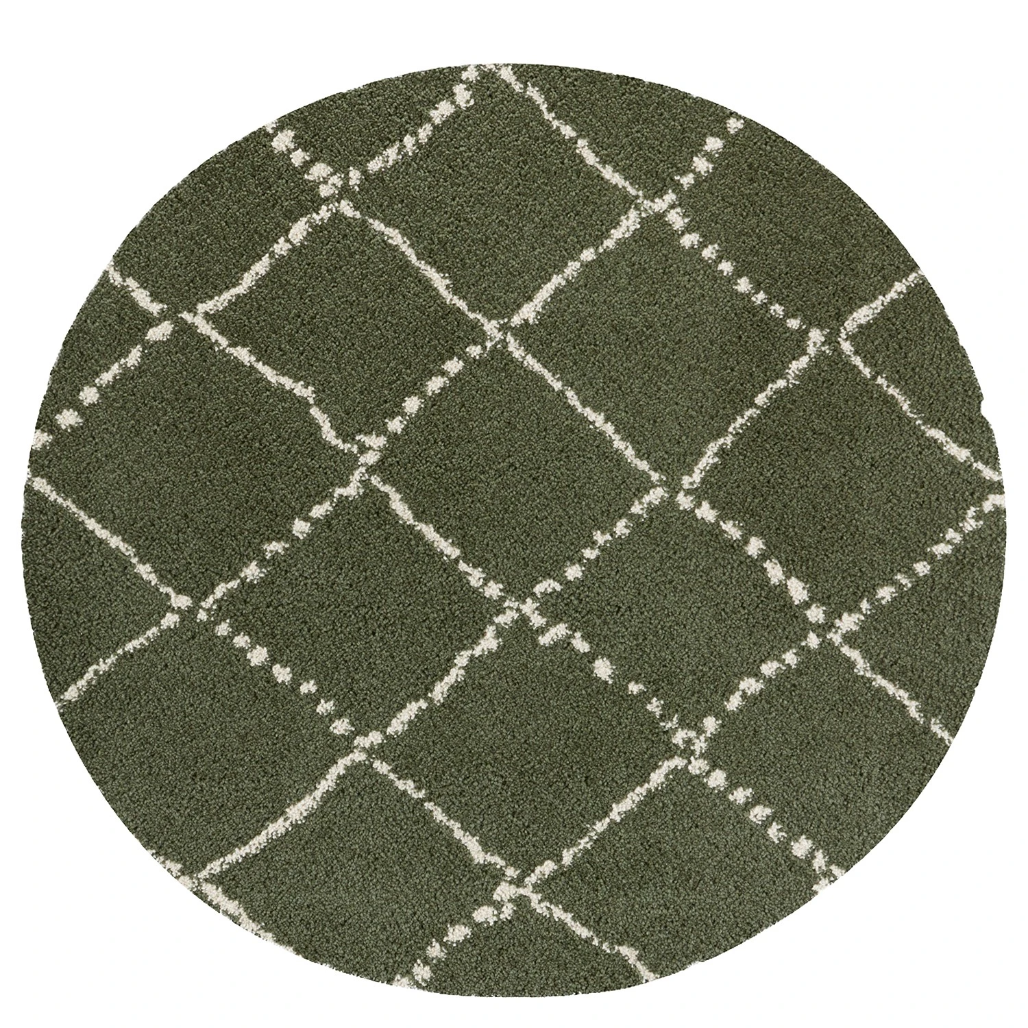 Mint Rugs Hochflorteppich Hash II - Kunstfaser - Olivgrün - Durchmesser: 160 cm 1 Mint Rugs Hochflorteppich Hash II - Kunstfaser - Olivgrün - Durchmesser: 160 cm