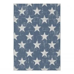 Top Square In-/Outdoorteppich Essenza III - Polypropylen - Blau / Weiß