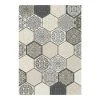 Top Square Kurzflorteppich Flow - Polypropylen - Grau / Schwarz