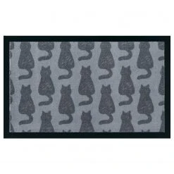 Top Square Fußmatte Katze II - Polyamid - Grau
