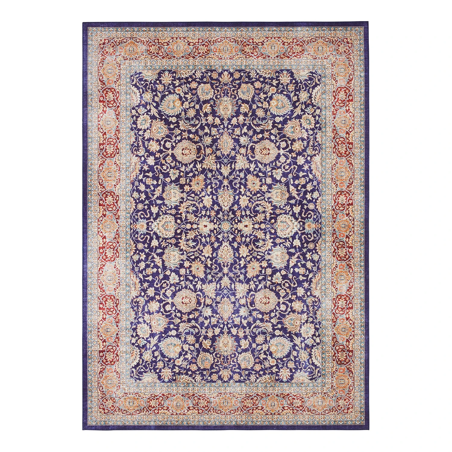 ELLE DECORATION Teppich Keshan Maschad - Webstoff - Marineblau - 80 x 150 cm 1 ELLE DECORATION Teppich Keshan Maschad - Webstoff - Marineblau - 80 x 150 cm