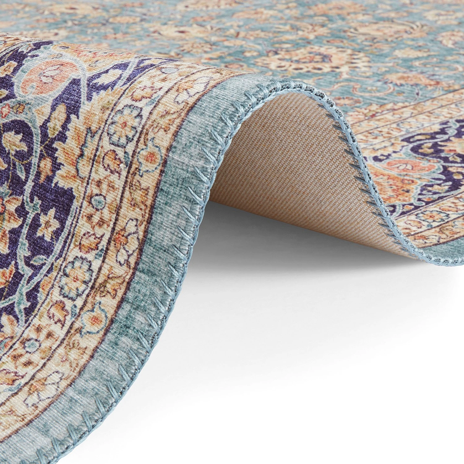 ELLE DECORATION Läufer Keshan Maschad - Webstoff - Türkis 4 ELLE DECORATION Läufer Keshan Maschad - Webstoff - Türkis – Bild 4