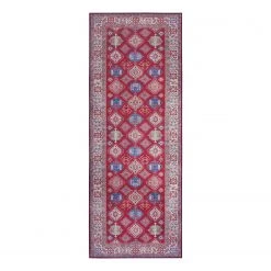 Nouristan Läufer Bedri Kazak - Polyester - Rot / Mehrfarbig