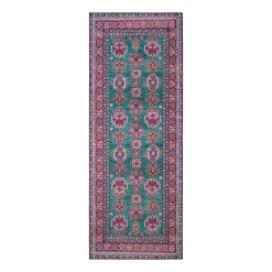 Nouristan Läufer Aren Kazak - Polyester - Grün / Rot