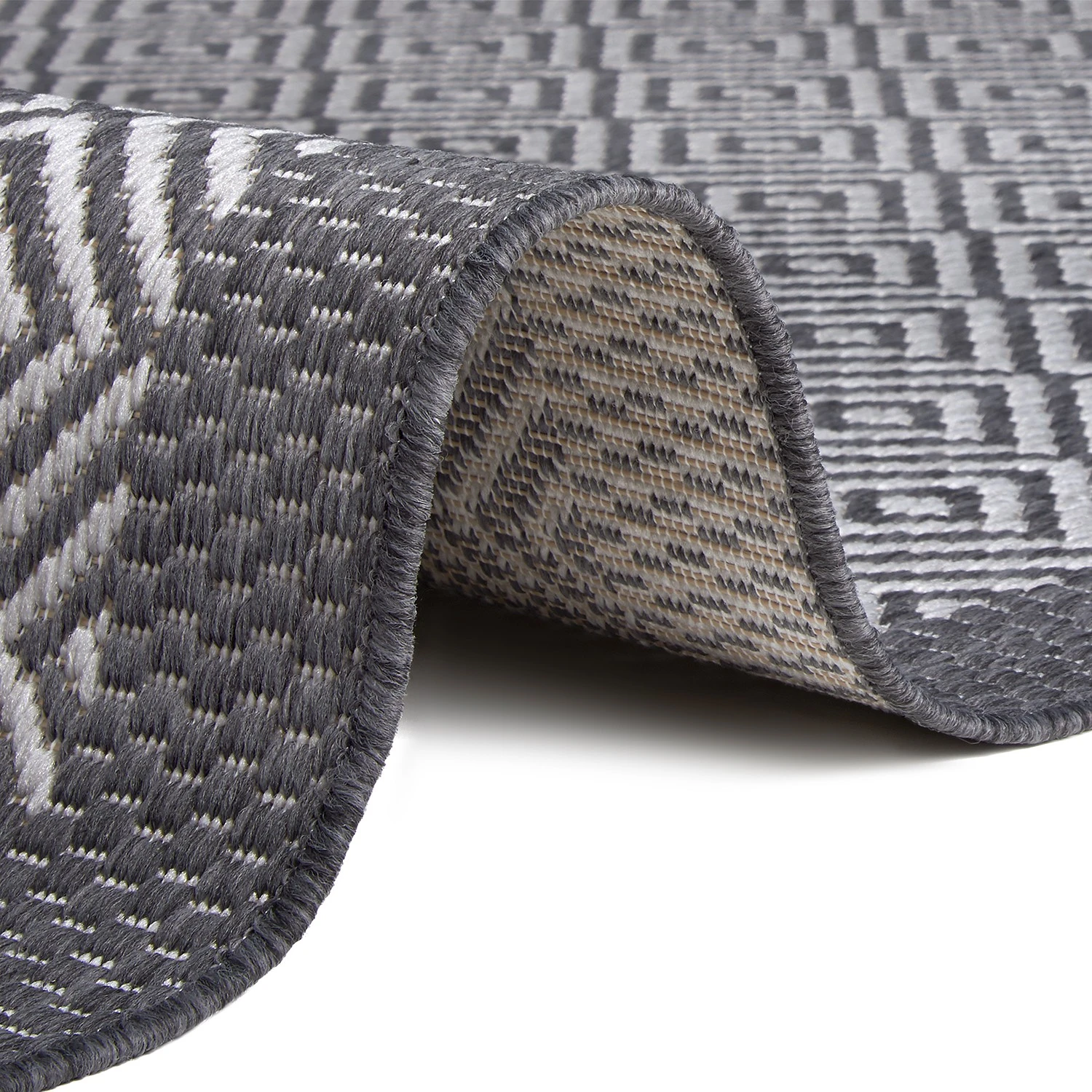 Top Square Teppich Burzet - Polypropylen - Silber / Grau - 80 x 150 cm 4 Top Square Teppich Burzet - Polypropylen - Silber / Grau - 80 x 150 cm – Bild 4