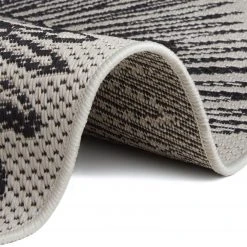 Top Square Kinderteppich Lioux - Polypropylen - Creme / Schwarz - Durchmesser: 120 cm -Teppiche populaire boutique 1000247201 210305 13330301341 DETAILS P000000001000247201