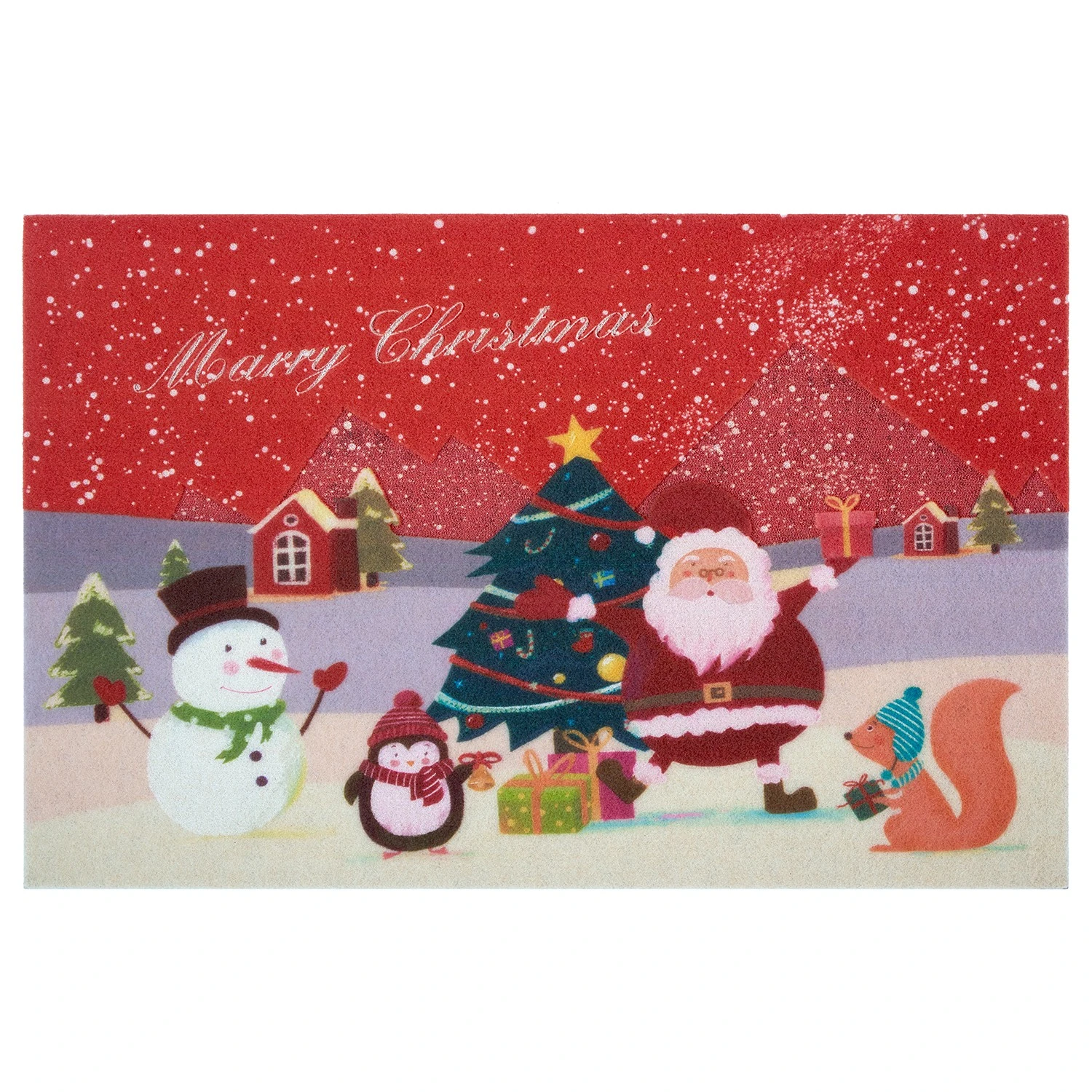 Top Square Fußmatte Ychoux - Polyethylen - Rot / Mehrfarbig 1 Top Square Fußmatte Ychoux - Polyethylen - Rot / Mehrfarbig