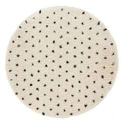 Top Square Hochflorteppich Valbonne II - Polypropylen - Creme / Schwarz