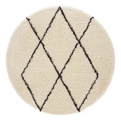 Top Square Hochflorteppich Lepine II - Polypropylen - Creme / Schwarz