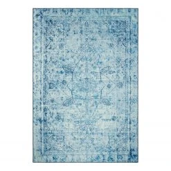 Top Square Kurzflorteppich Hordain - Polyester - Hellblau - 160 x 230 cm