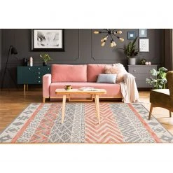 Arte Espina Kurzflorteppich Ethnie 100 - Mischgewebe - Grau / Apricot - 120 x 170 cm -Teppiche populaire boutique 1000251552 210413 14375600555 MOOD DETAILS P000000001000251552 mood